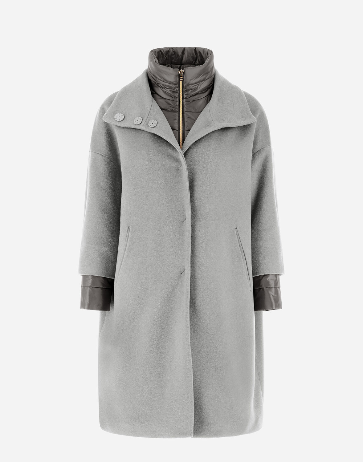 Herno ニューカシミヤ＆ナイロン ウルトラライト コート In Grey
