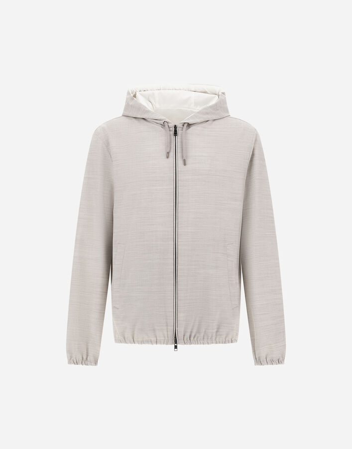 Herno JACKET IN LIGHT STRETCH WOOLY AND ECO MILLIONAIRE Grey/Cream GI000591U12808Z9411