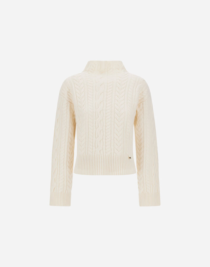 Herno CABLE-KNIT WOOL JUMPER White ML000077D703751000