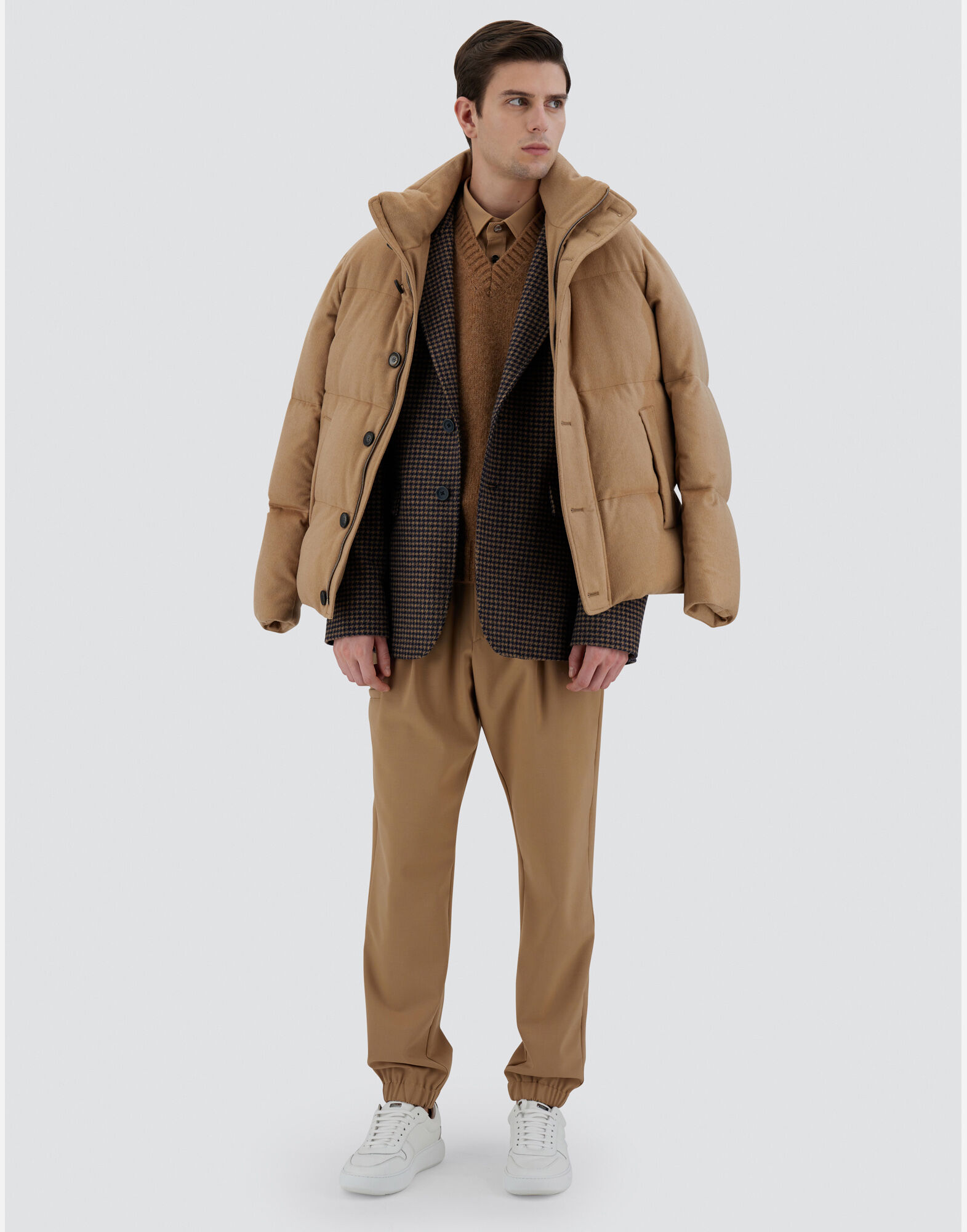 BOMBER JACKET IN WEIGHTY REAL CAMEL in Camel for Men Herno