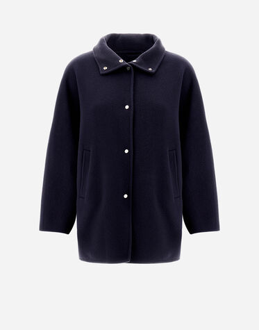 COAT IN NEW MODERN WOOL in Navy Blue for Women | Herno®