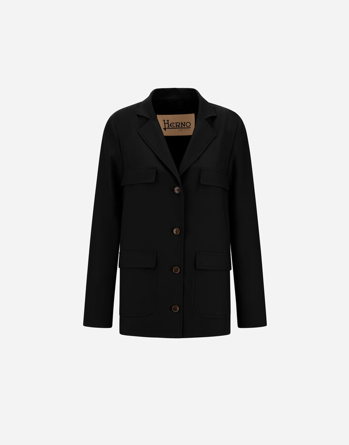 Herno JACKET IN FLUID WOOL Black CM0003DNW33453Z9300
