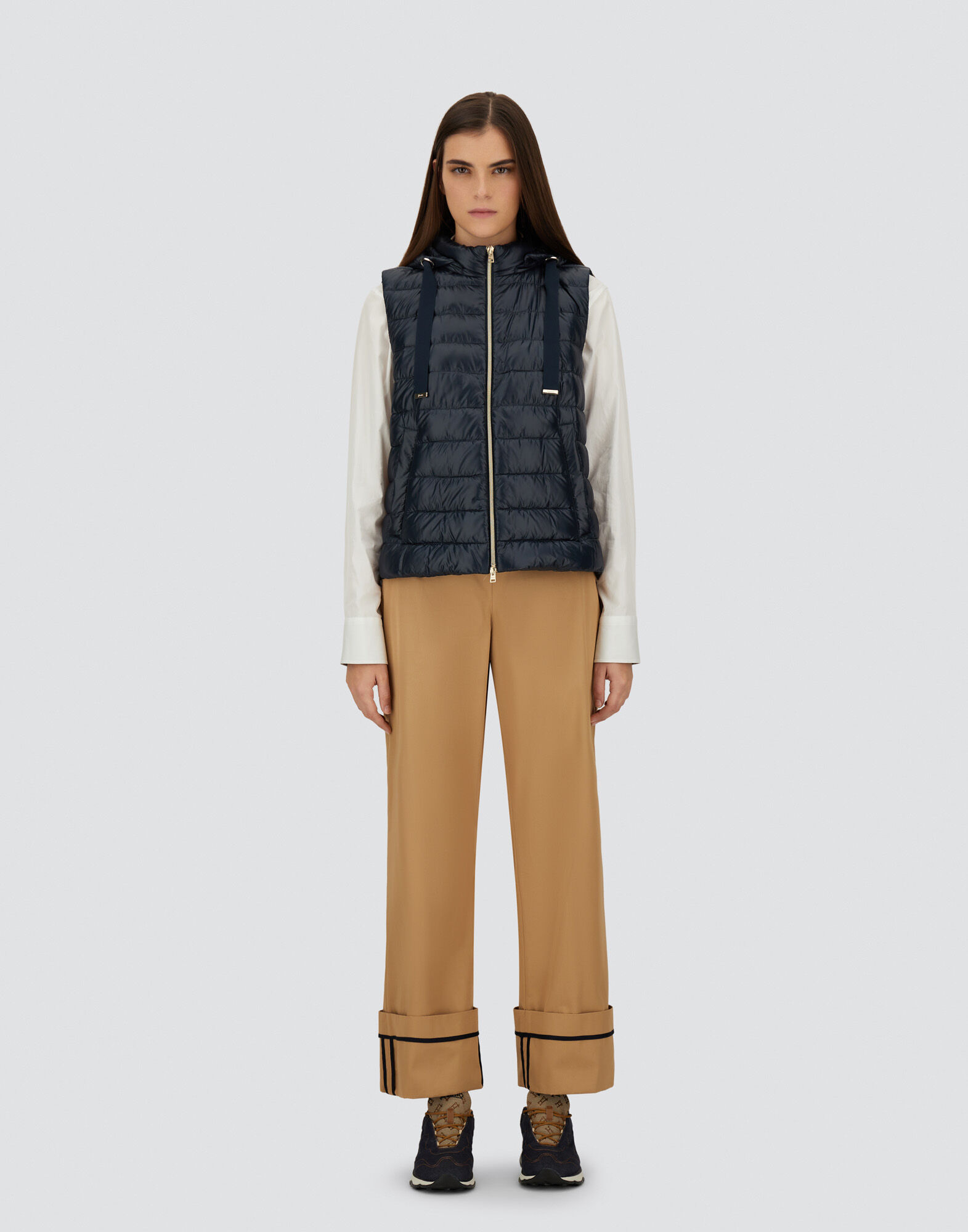 VEST IN NYLON ULTRALIGHT AND MONOGRAM in Navy Blue for Women | Herno®