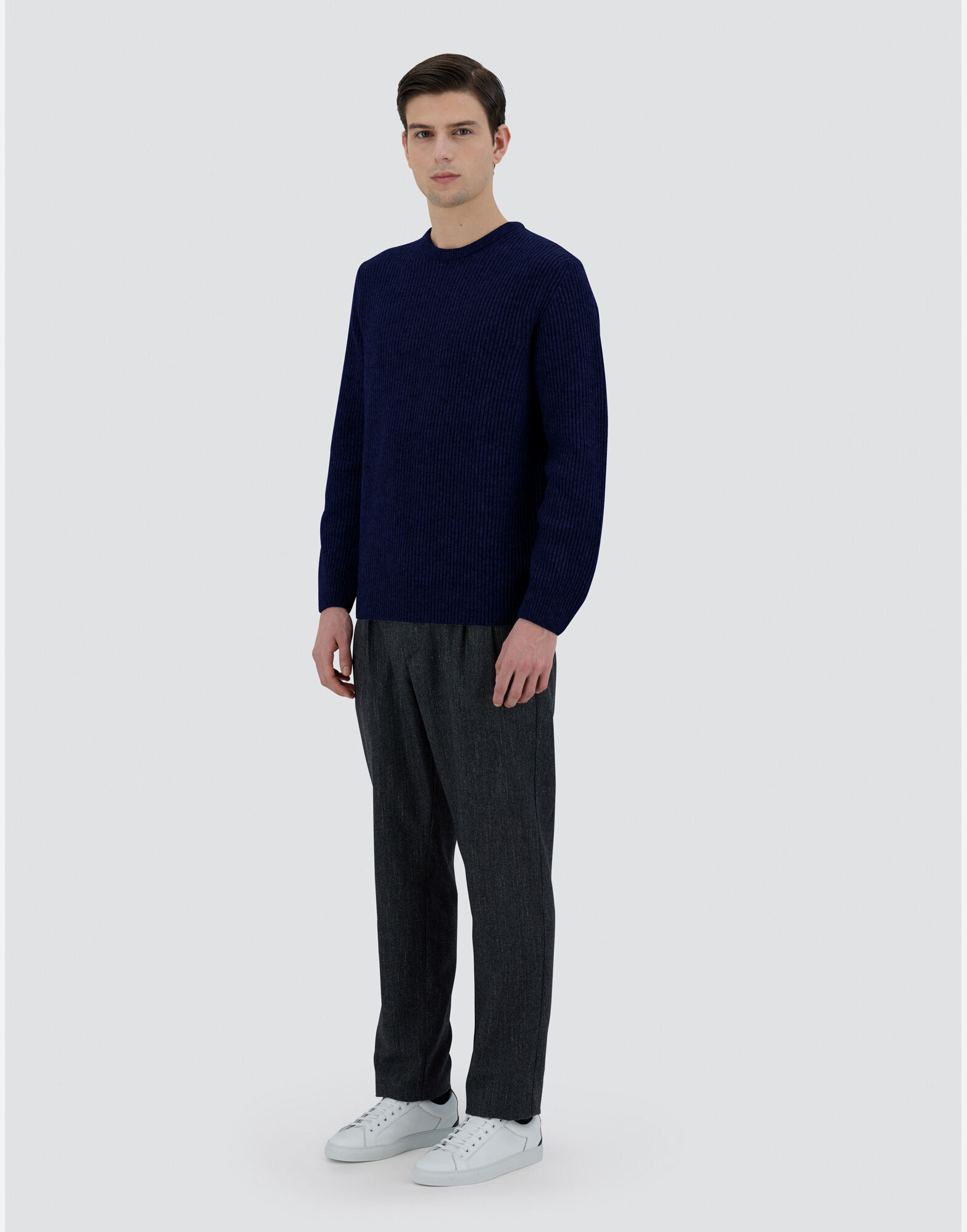 メンズ ウール カシミヤ ニットトップス ネイビーブルー | Herno® (ヘルノ)