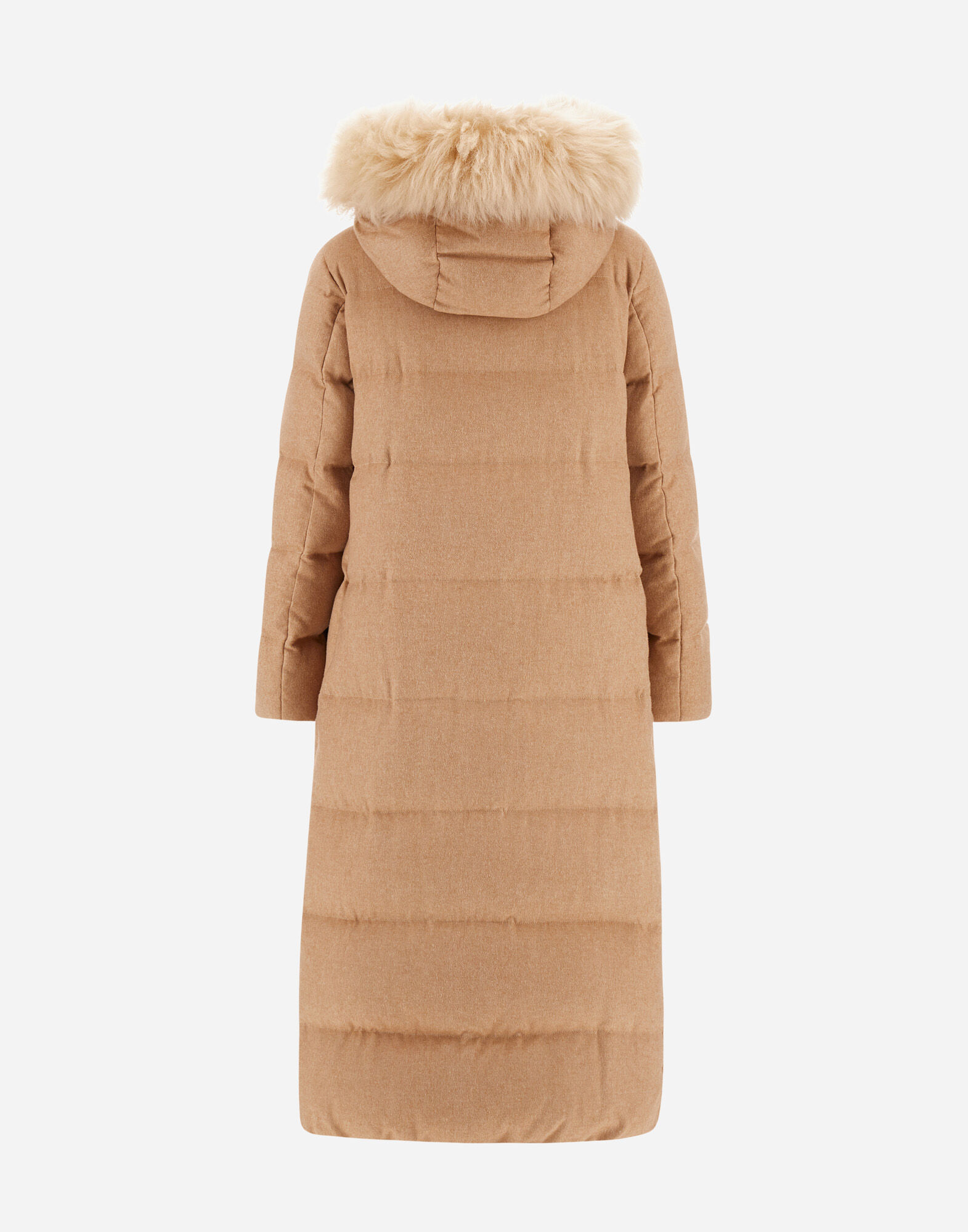 LONG JACKET IN CASHMERE, SILK AND MONOGRAM in Camel for Women | Herno®