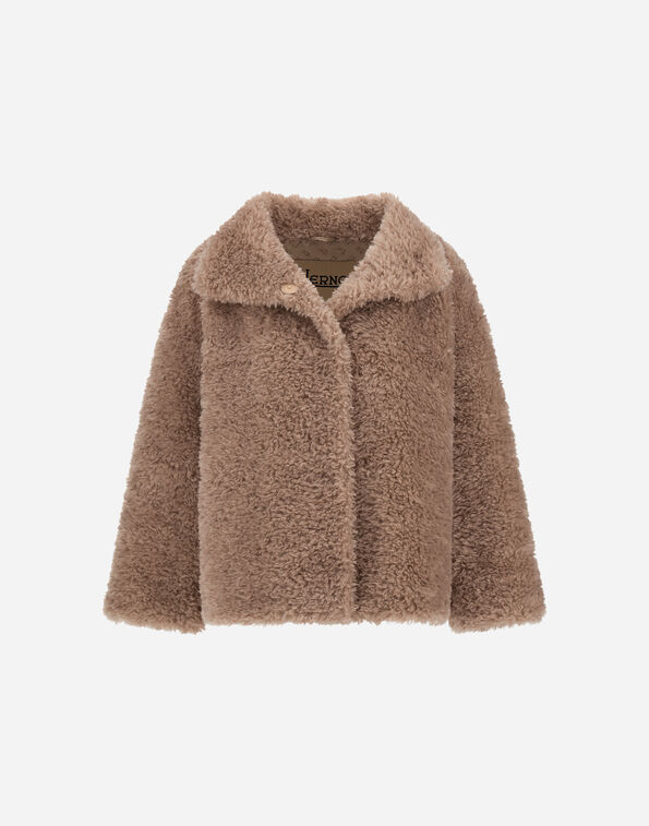 Herno CURLY-EFFECT FUR-TOUCH SHORT JACKET Chantilly GC000608D124211985