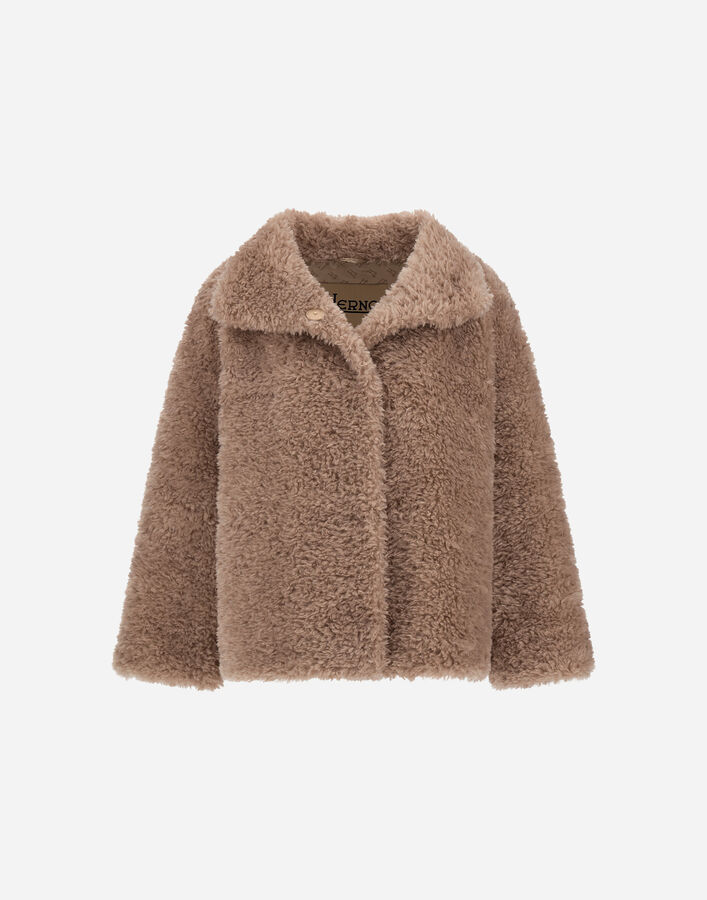 Herno CURLY-EFFECT FUR-TOUCH SHORT JACKET Chantilly GC000608D124211985