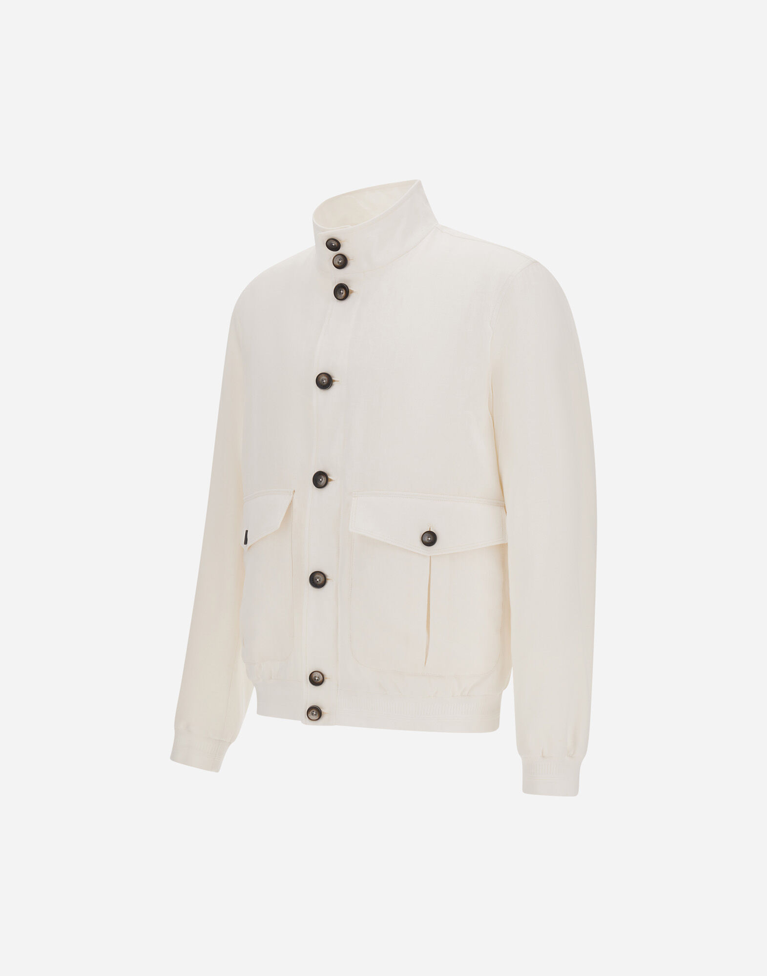 HERNO ホワイト ボンバージャケット メンズ メンズ BOMBER JACKET IN COTTON LINEN POPELINE ホワイト | Herno