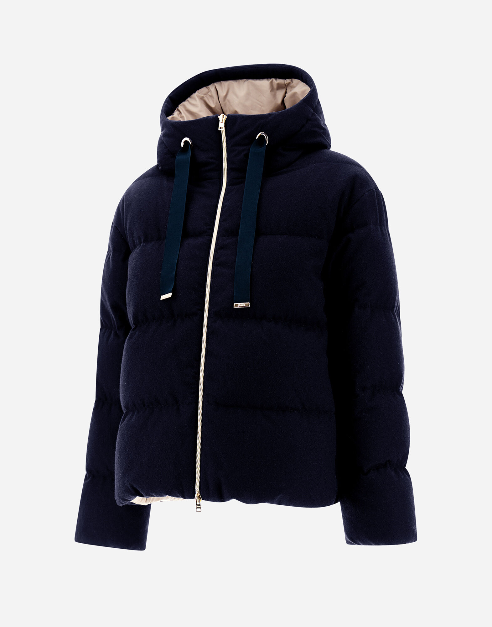 HERNO ケープ カシミヤ シルク エコアージュ レディース イージーカシミヤ ケープ ネイビーブルー | Herno