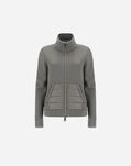 Herno RESORT DUAL MATERIAL ERNINA AND NYLON ULTRALIGHT BOMBER JACKET Light Grey JP002DR500249406