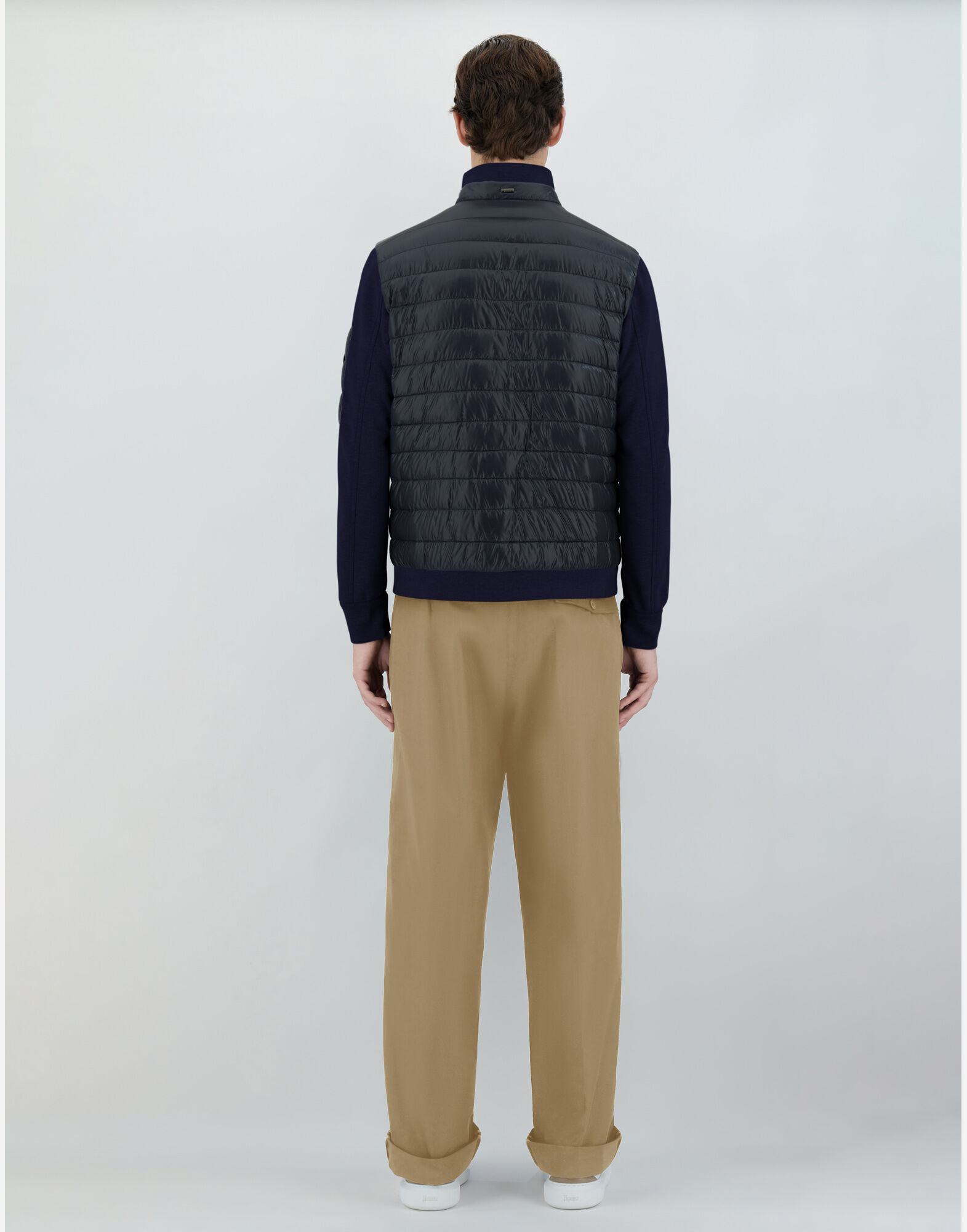 NYLON ULTRALIGHT AND YOGA BOMBER JACKET in Navy Blue for Men