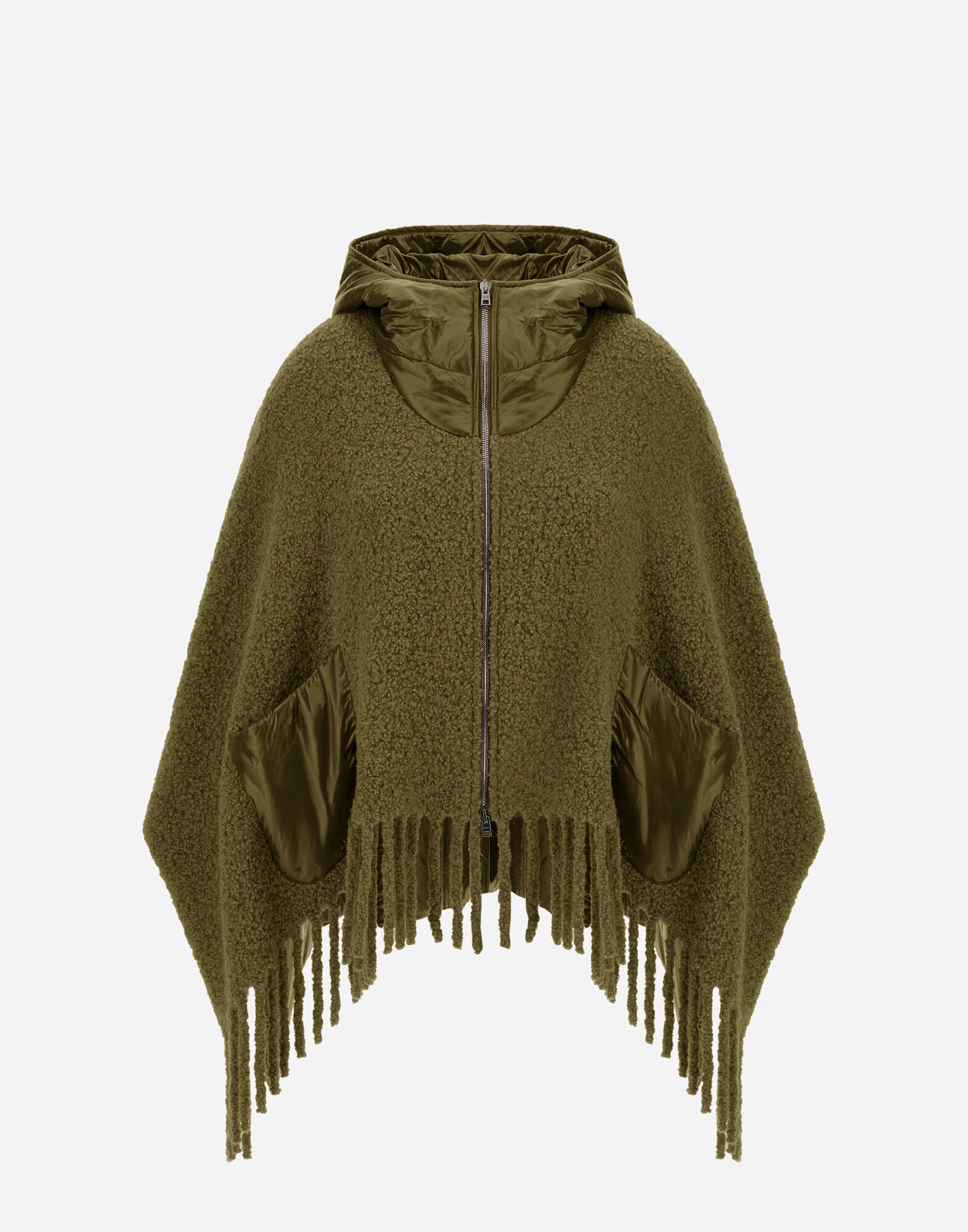 レディース アルパカウールブークレ&ナイロンウルトラライト ポンチョ