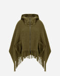 Herno ALPACA WOOL BOUCL AND NYLON ULTRALIGHT PONCHO Military GC000509D334807740
