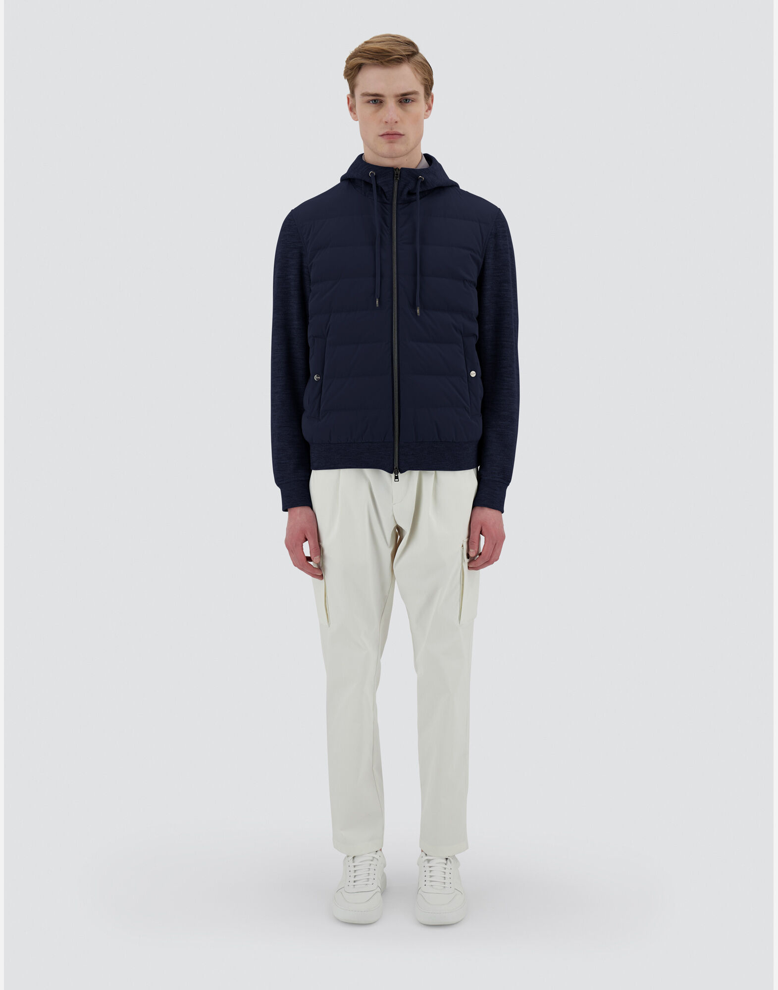 FELPA RESORT IN COUPLED WOOL PIQUE' E LIGHT NYLON STRETCH in