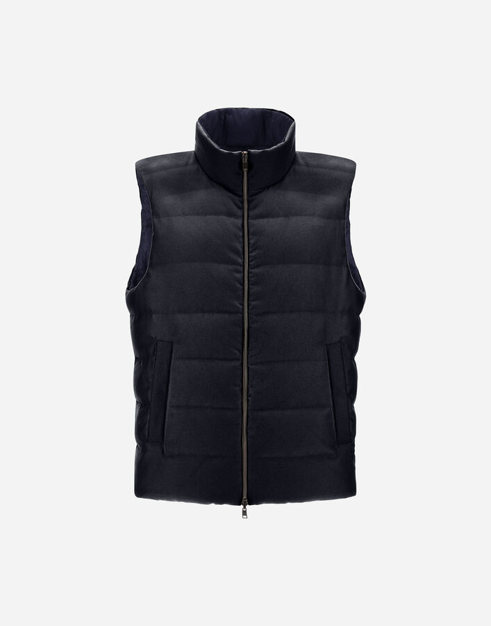 Herno SILK CASHMERE VEST Navy Blue PI0021UNW380879200