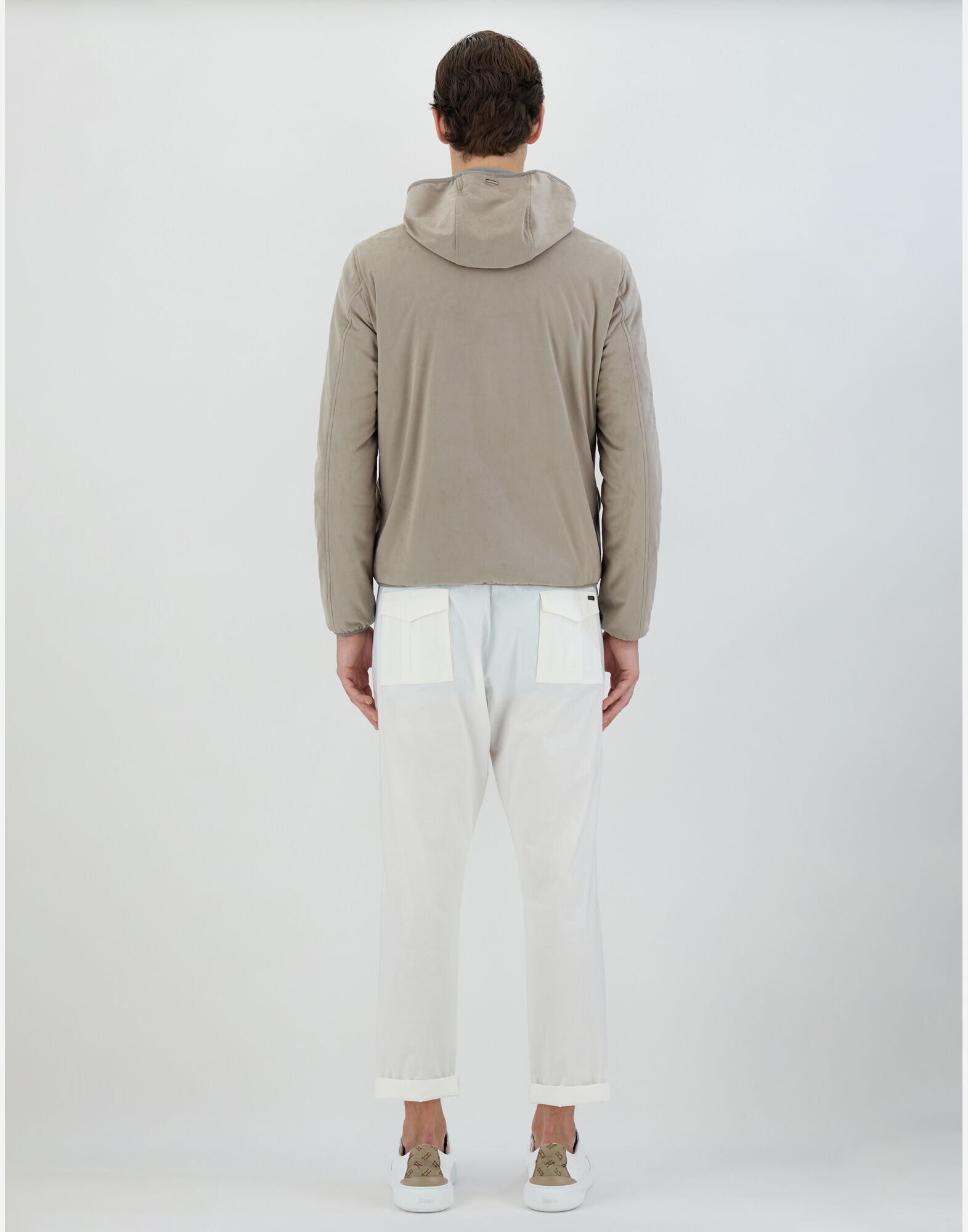 SUEDE LOOK BOMBER JACKET in Light Taupe for Men Herno