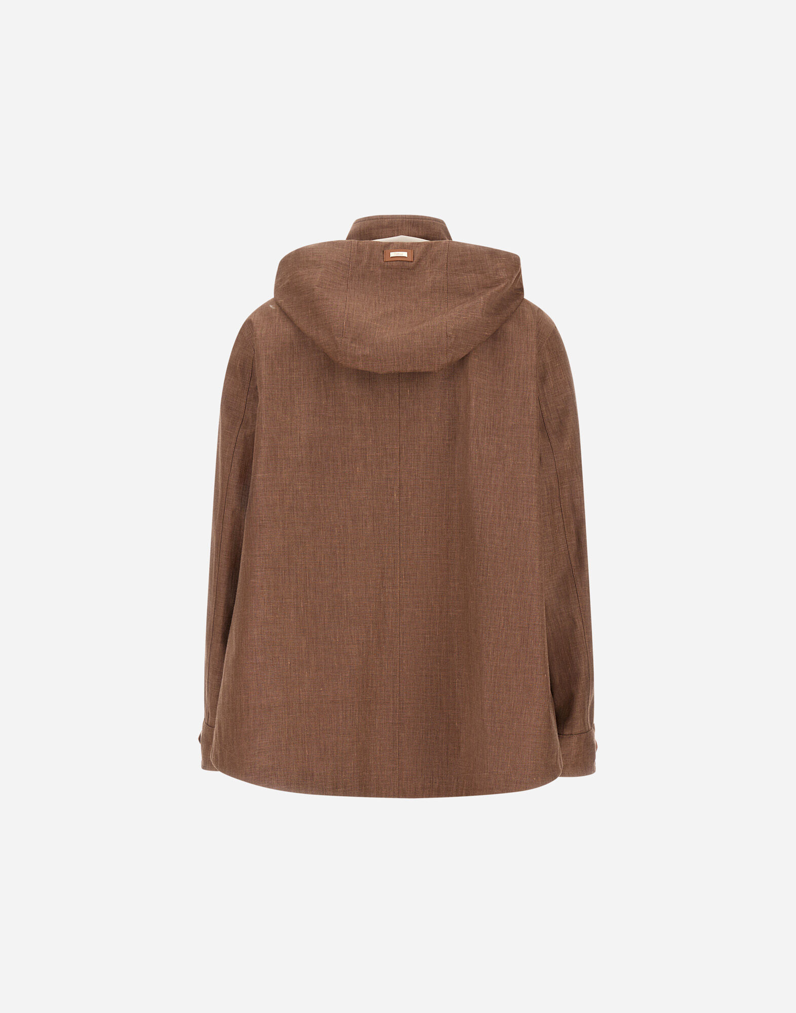 A-SHAPE JACKET IN 3 LAYERS LINEN in Leather for Women | Herno®