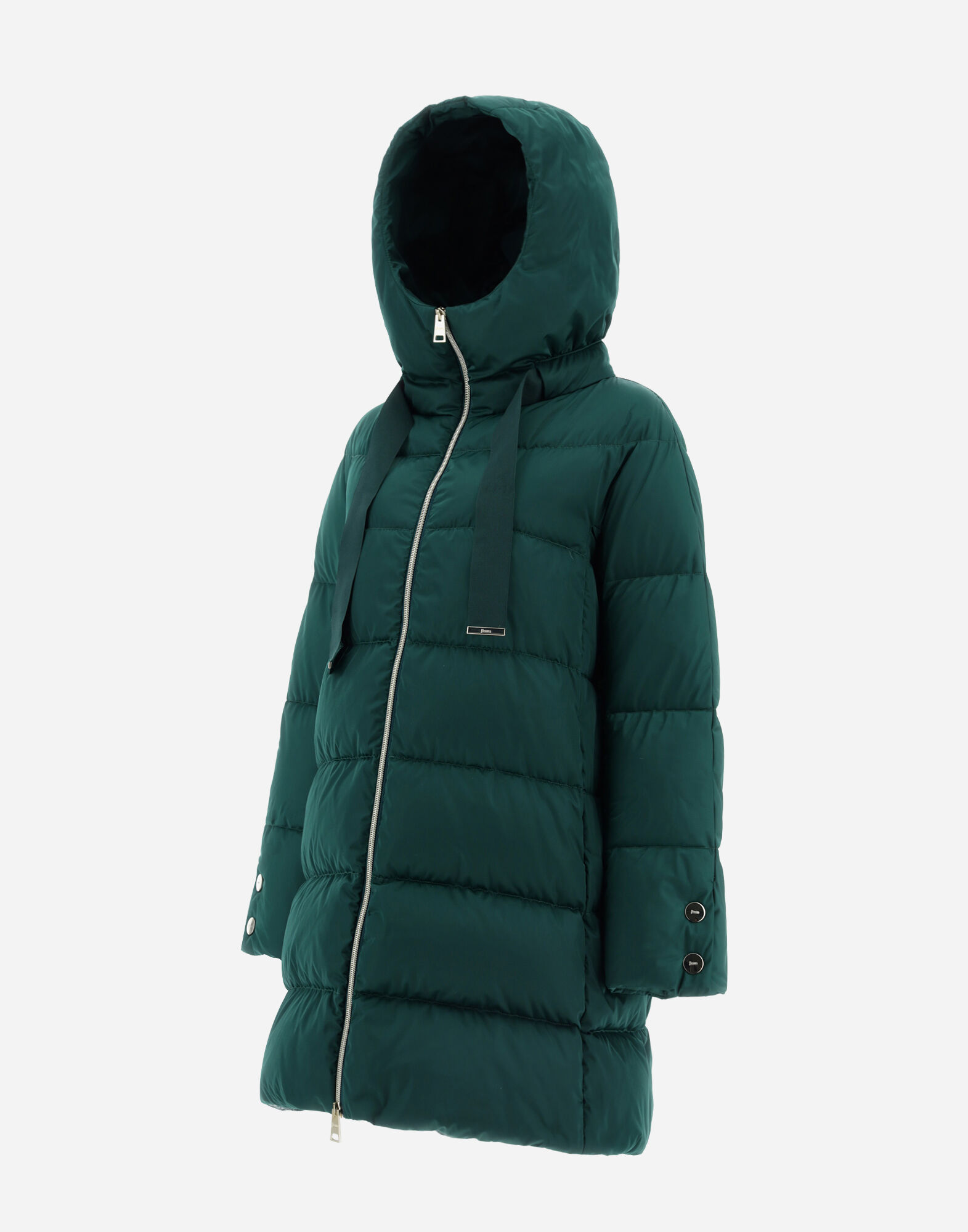 HOODED SATIN A SHAPE in College green for Women Herno