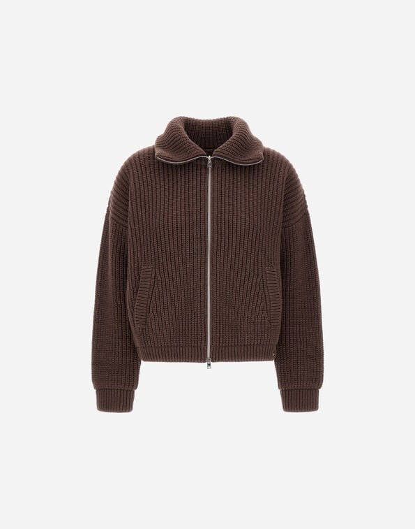 Herno RESORT CARDIGAN IN INFINITY Dark Chocolate MC00034DR702218810