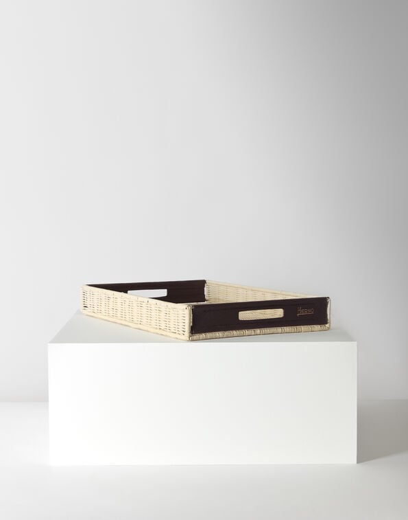 Herno RATTAN AND LEATHER TRAY Beige SUMMERTRAYRATTAN2100