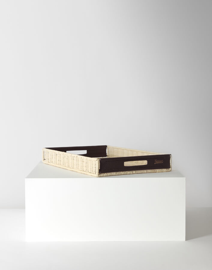 Herno RATTAN AND LEATHER TRAY Beige SUMMERTRAYRATTAN2100