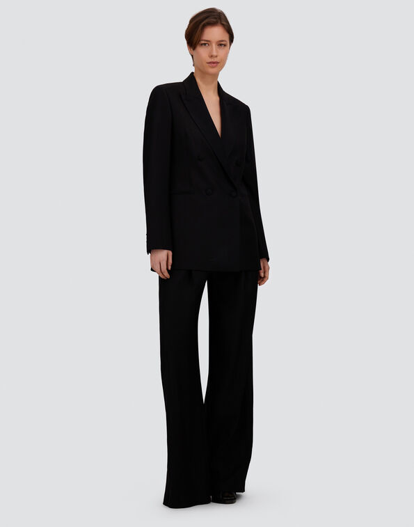 Herno STRETCH WOOL GABARDINE AND SATIN BLAZER Black BLZ00006D334539300
