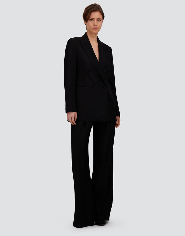 Herno STRETCH WOOL GABARDINE AND SATIN BLAZER Black BLZ00006D334539300