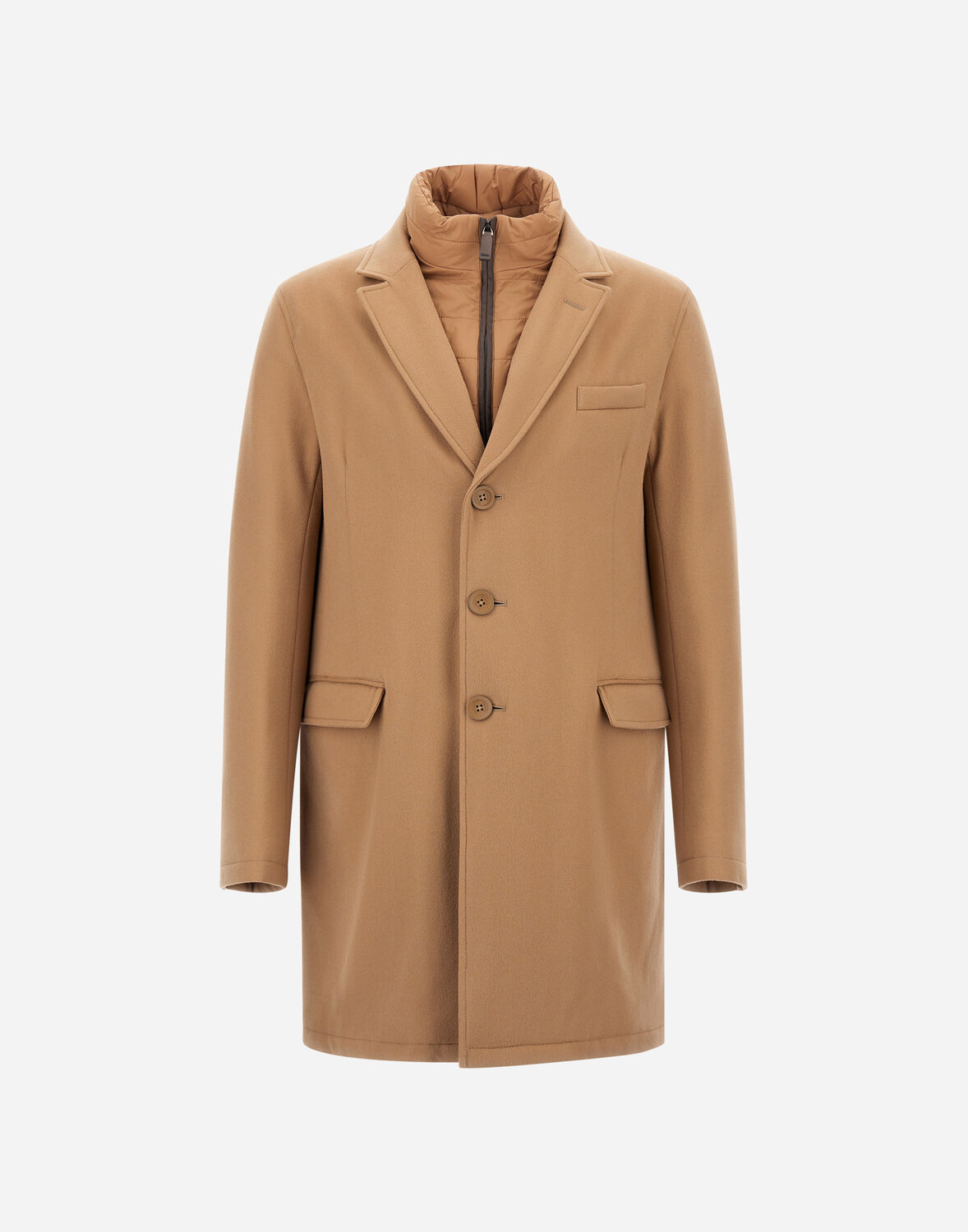 Herno Long-sleeved Coat In Neutral