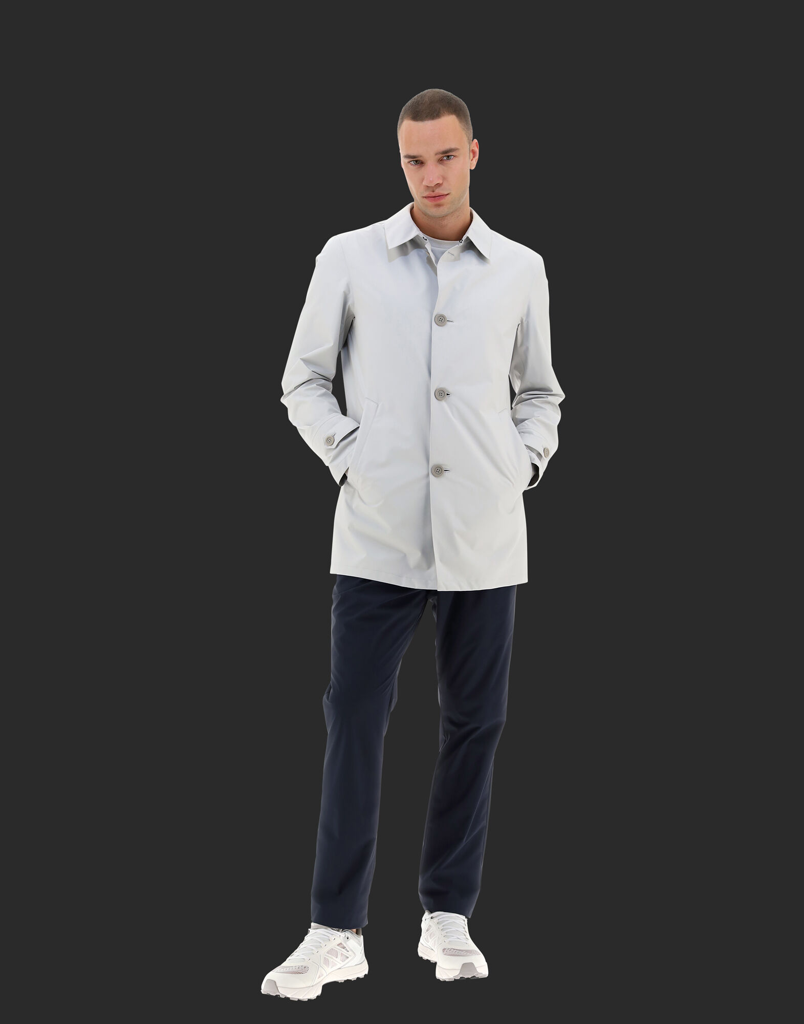 MONOPETTO CON CAPPELLO HERNO UOMO LAMINAR in White for Men Herno