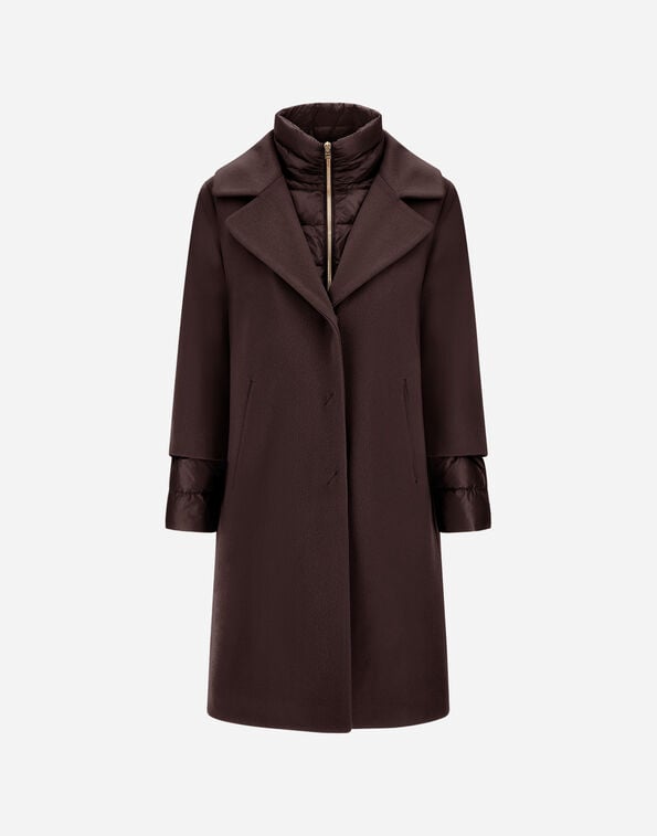 Herno COAT IN SABLE-EFFECT WOOL AND NYLON ULTRALIGHT Dark Brown PI002298D333138800