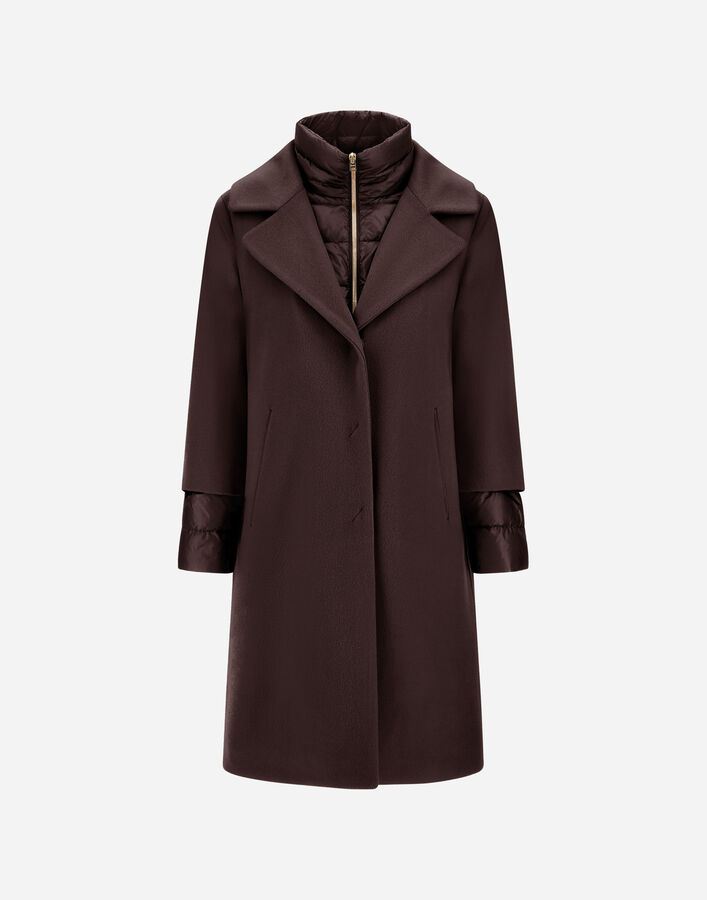 Herno COAT IN SABLE-EFFECT WOOL AND NYLON ULTRALIGHT Dark Brown PI002298D333138800