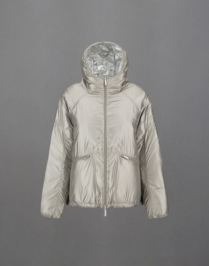LAMINAR HOODED JACKET IN METALLIC SHIELD Herno Herno LAMINAR HOODED JACKET IN METALLIC SHIELD Silver GI00133DL128499500