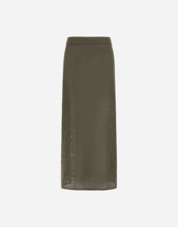 Herno SKIRT IN OPENWORK COTTON SILK Military GN000114D721377740