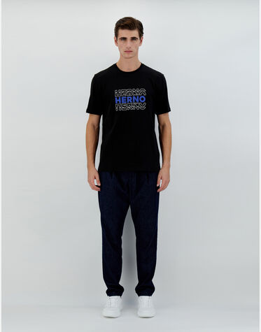 メンズ COMPACT JERSEY Tシャツ ブラック | Herno® (ヘルノ)
