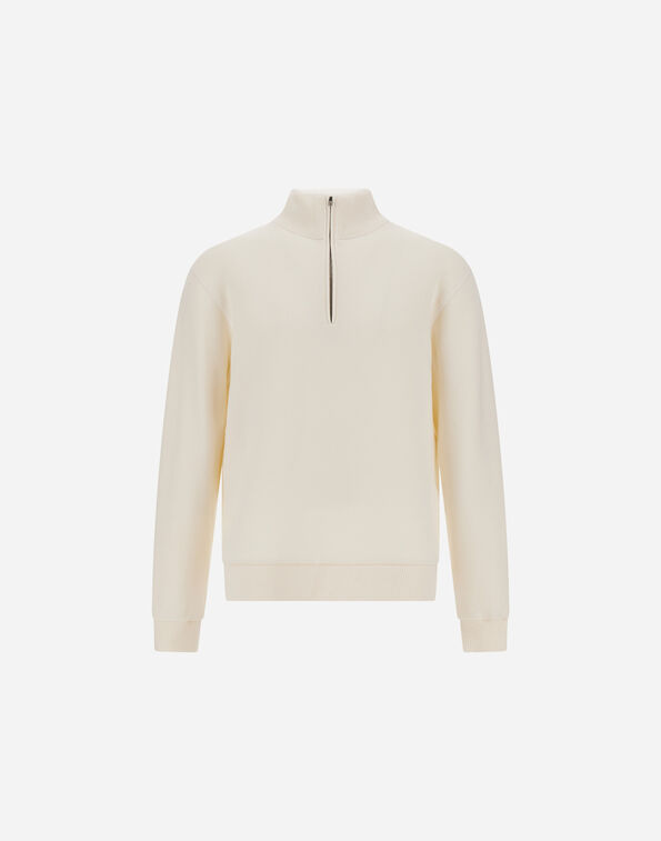 Herno SWEATSHIRT IN COTTON AND WOOL Ivory JL000107U500901200
