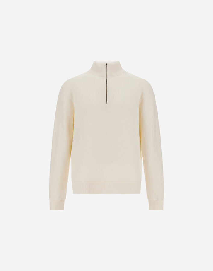 Herno SWEATSHIRT IN COTTON AND WOOL Ivory JL000107U500901200