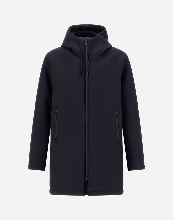 LONG PARKA IN 3-LAYER SCUBA Herno Herno LONG PARKA IN 3-LAYER SCUBA Dark Blue PA000163U39501Z9290
