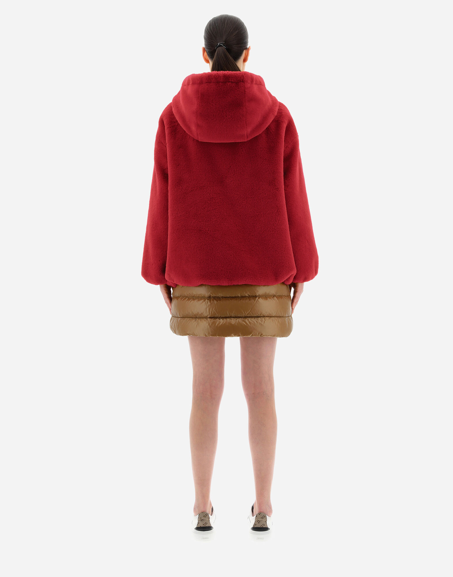 Zara faux fur hoodie discount