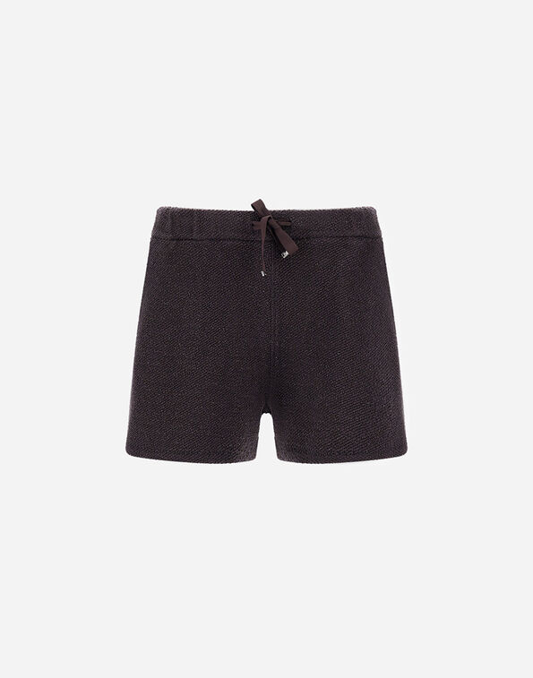 Herno RESORT SHORTS IN COTTON FLEECE AND LUREX Dark Brown JPT0001DR500888800