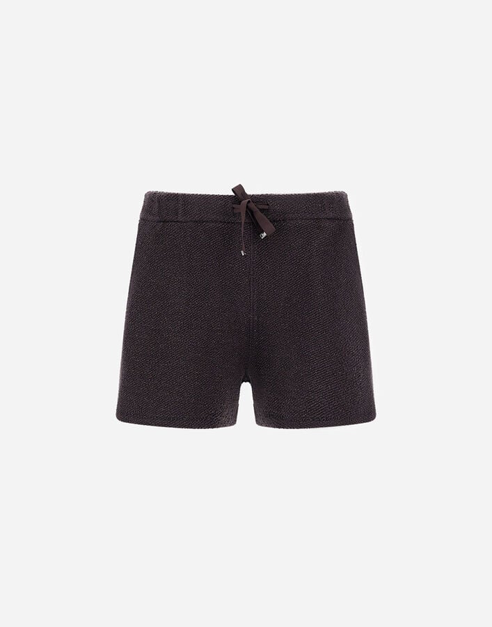 Herno RESORT SHORTS IN COTTON FLEECE AND LUREX Dark Brown JPT0001DR500888800
