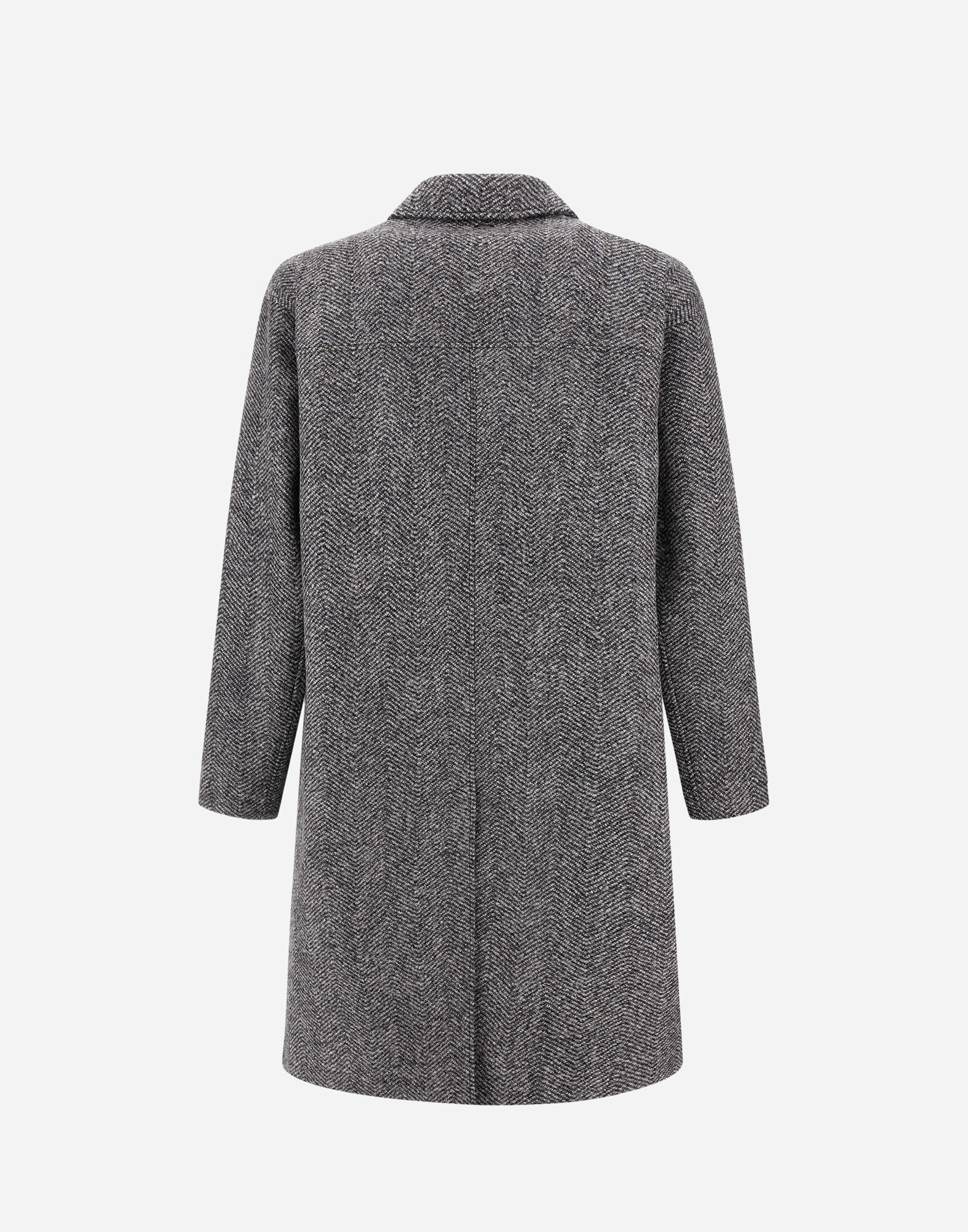 メンズ COAT IN DOUBLE-LAYERED HERRINGBONE WOOL FABRIC アンスラ