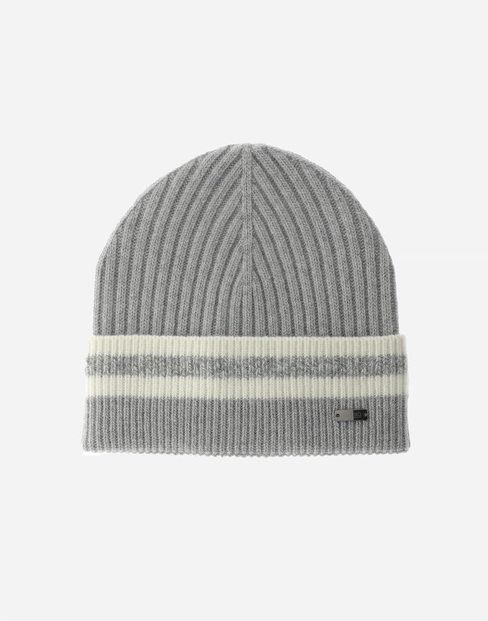 Herno RESORT BEANIE IN DOUBLE RIB WOOL Grey Pearl BER0005UR702929404