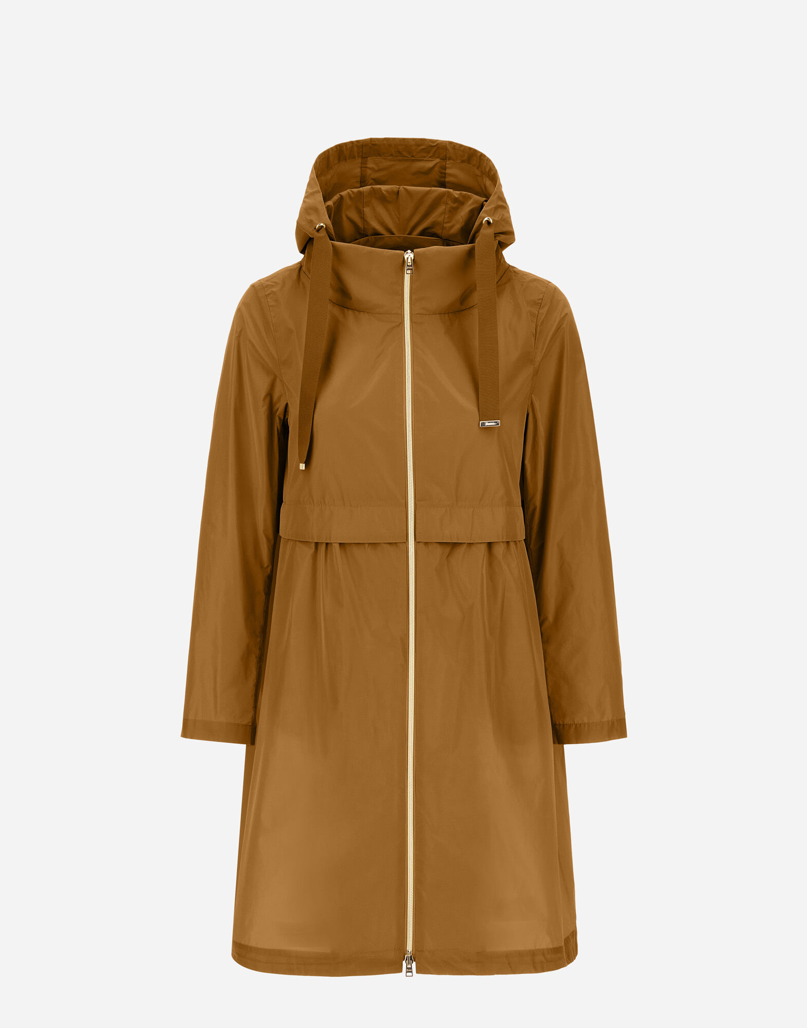 NEW TECHNO TAFFETA LONG PARKA in Camel for Women | Herno®