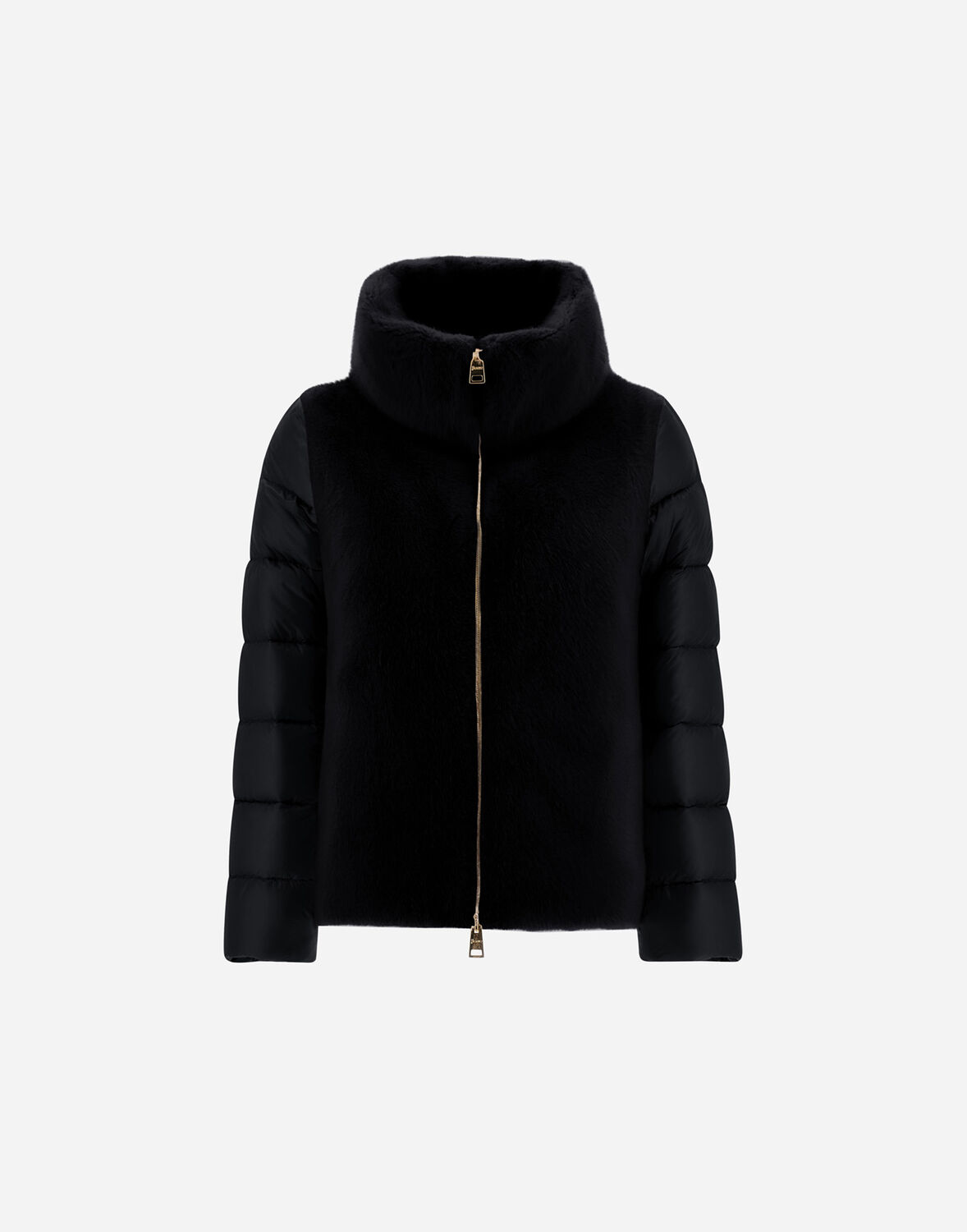 Herno Faux Fur-inserts Ultralight Padded Jacket Clothing In Schwarz