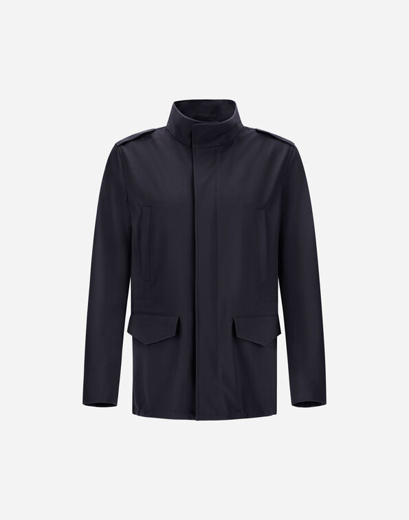 Herno FIELD JACKET IN LIGHT WOOLEN EFFECT Navy Blue FI000146U127859200