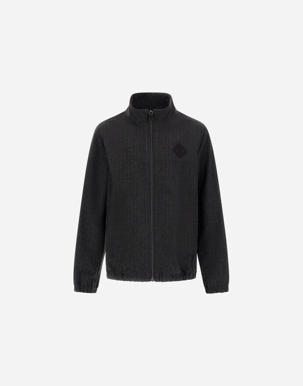 Herno PINSTRIPED TECHNICAL FABRIC JACKET Iron GT000001B12935S9487