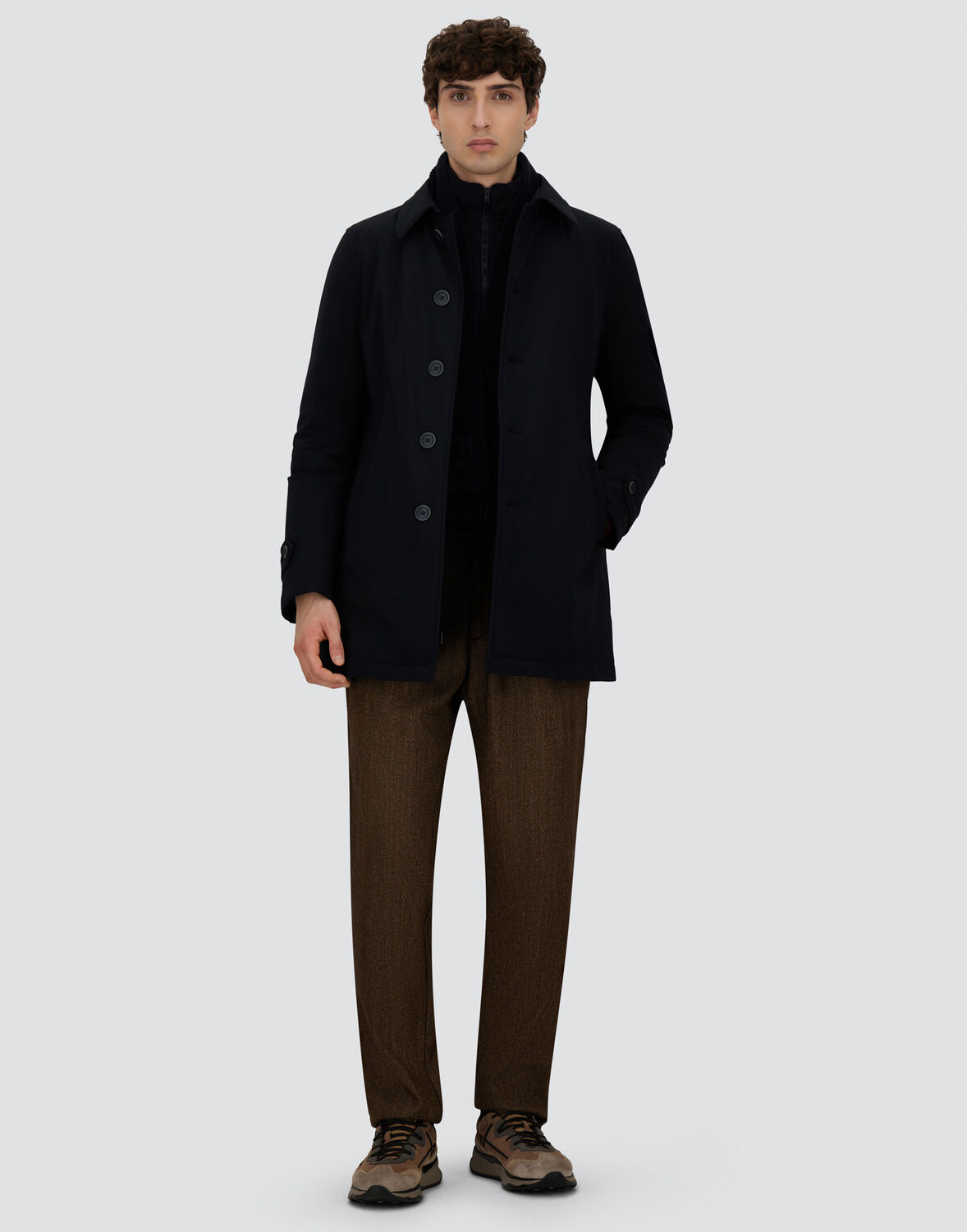 Herno Trench Coat In Washington In Blue