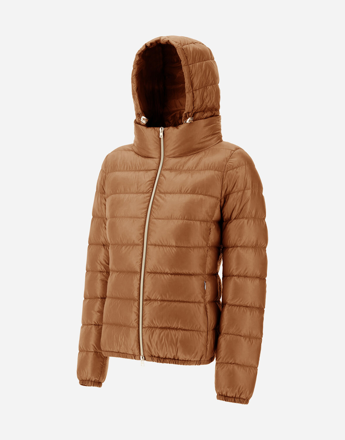 Herno Zip-up Hooded Down Jacket In Brown