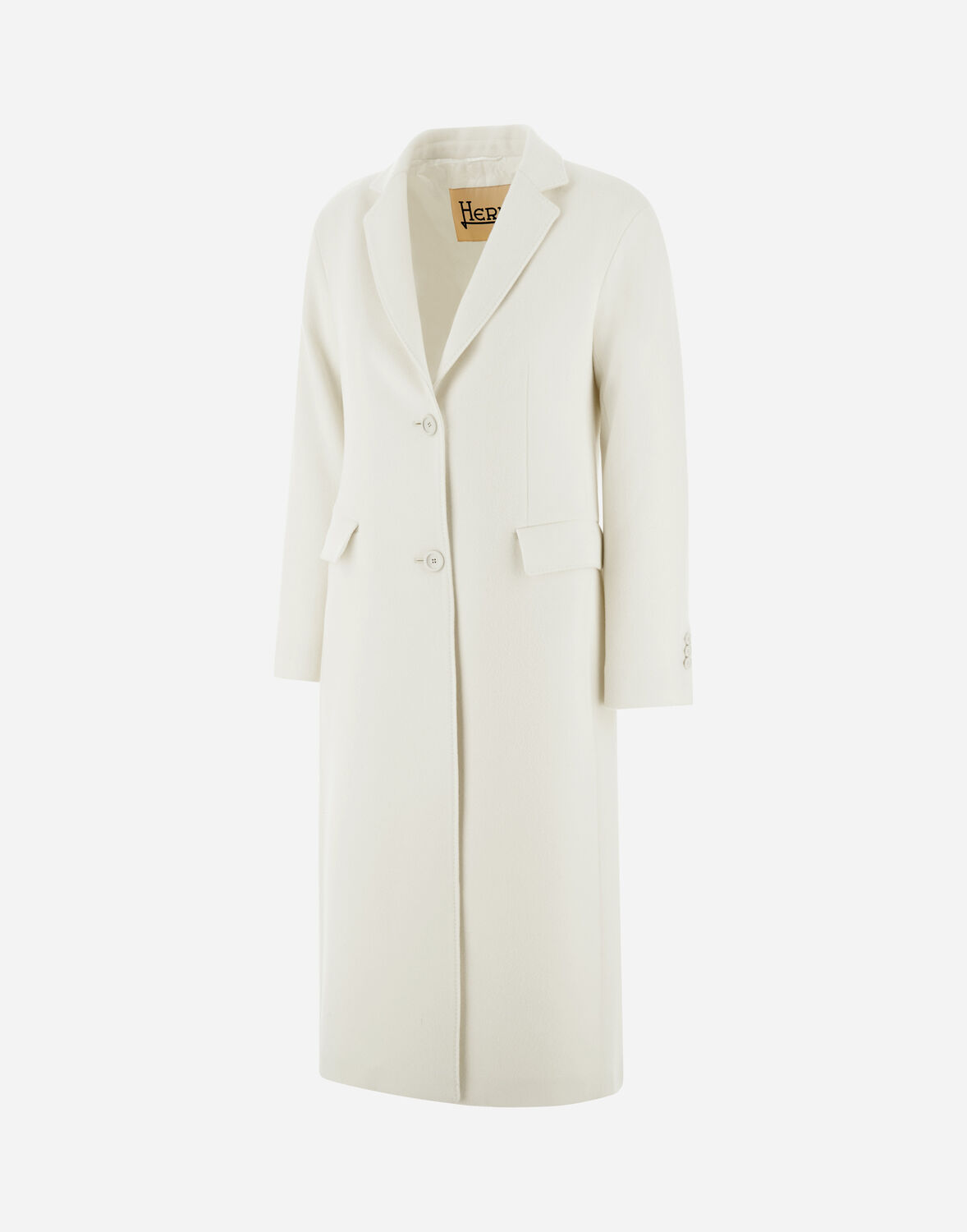 Herno Single Breasted Wool Coat In White