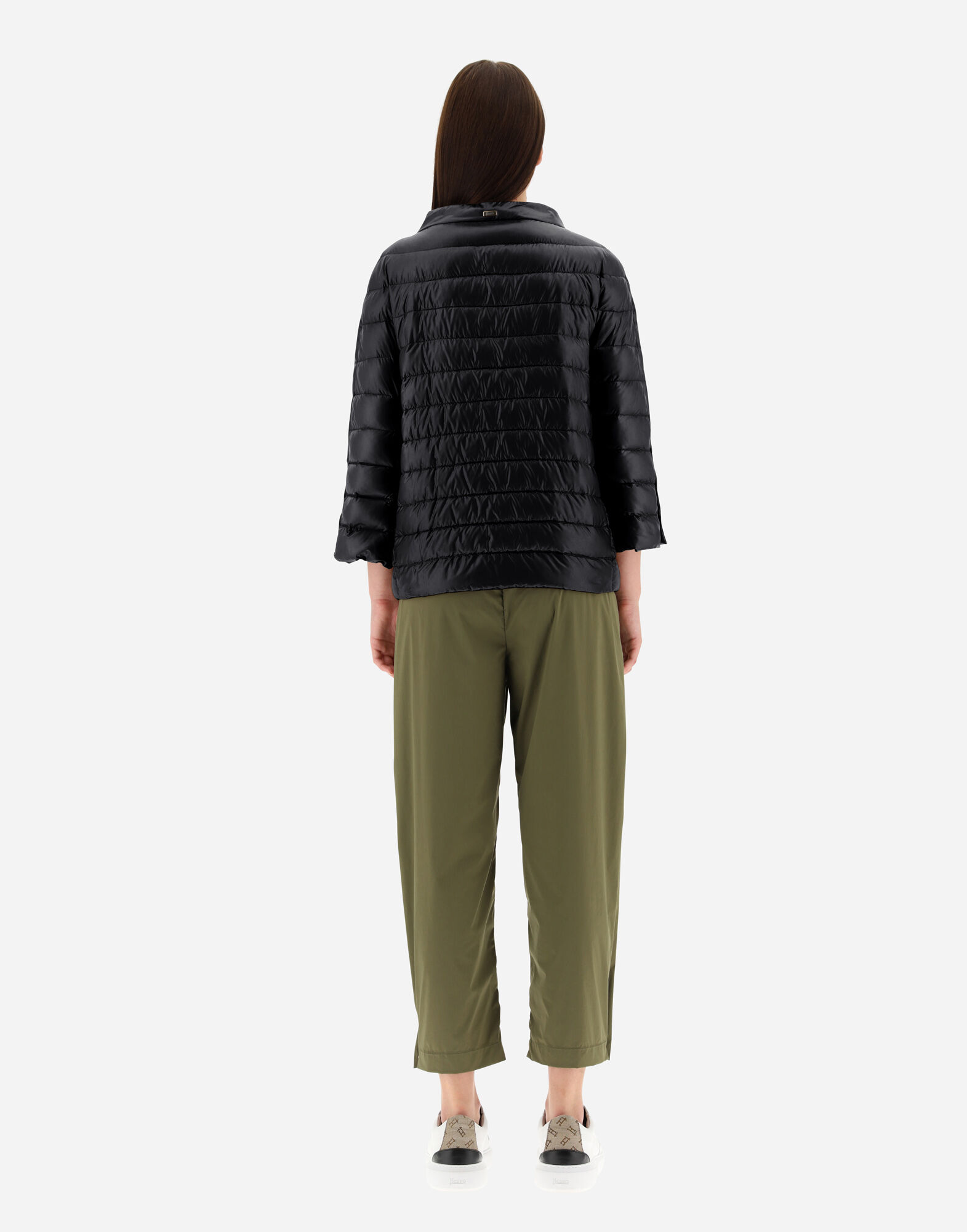 CAPE IN NYLON ULTRALIGHT & MONOGRAM in Black for Women | Herno®